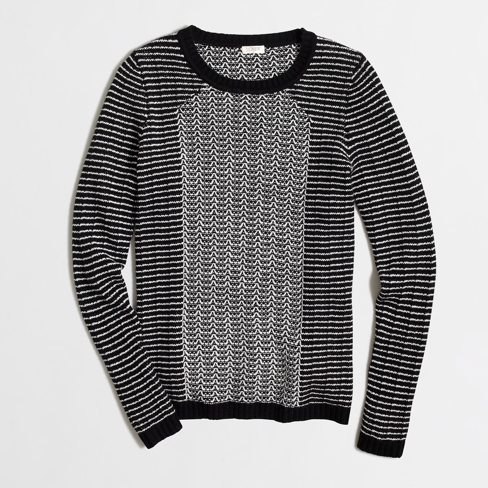 J. Crew Factory Striped Chevron Stitched SweaterXS